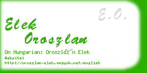 elek oroszlan business card